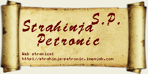 Strahinja Petronić vizit kartica